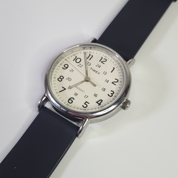 Timex Men's Black and Silver Watch - Picture 14 of 16